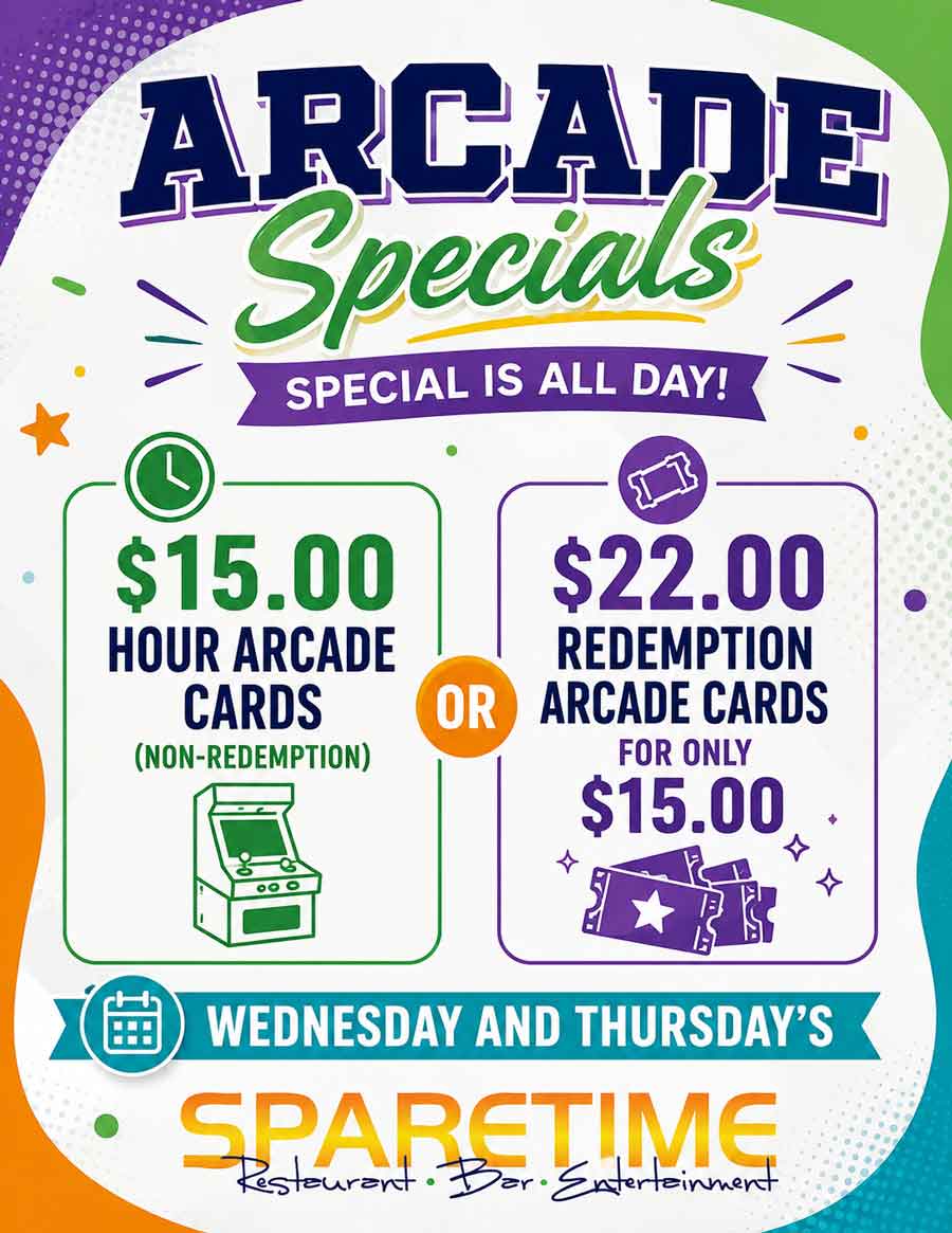 Sparetime arcade special summer 2026